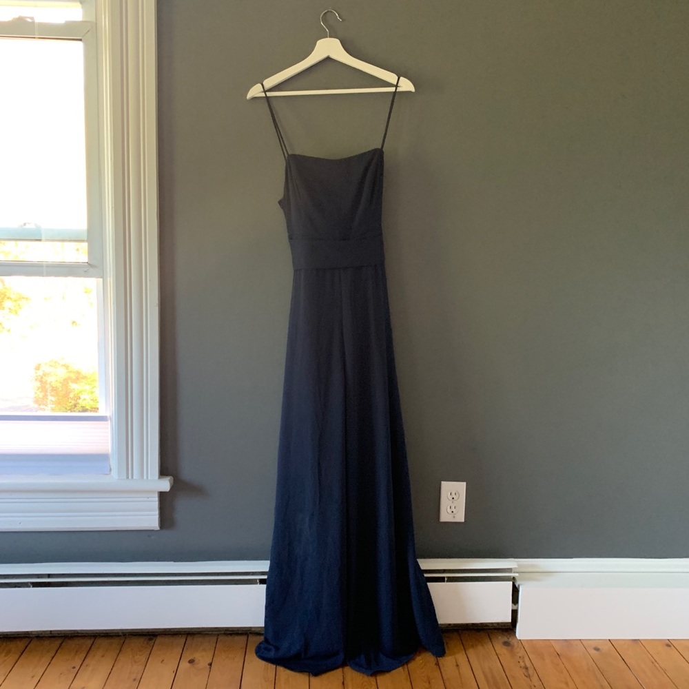 Fame & Partners Georgette Navy Jumpsuit